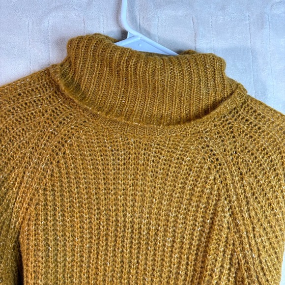 Old Navy Women's XS Mustard Yellow Knit Turtleneck Sweater Long Sleeve Warm - Picture 6 of 9